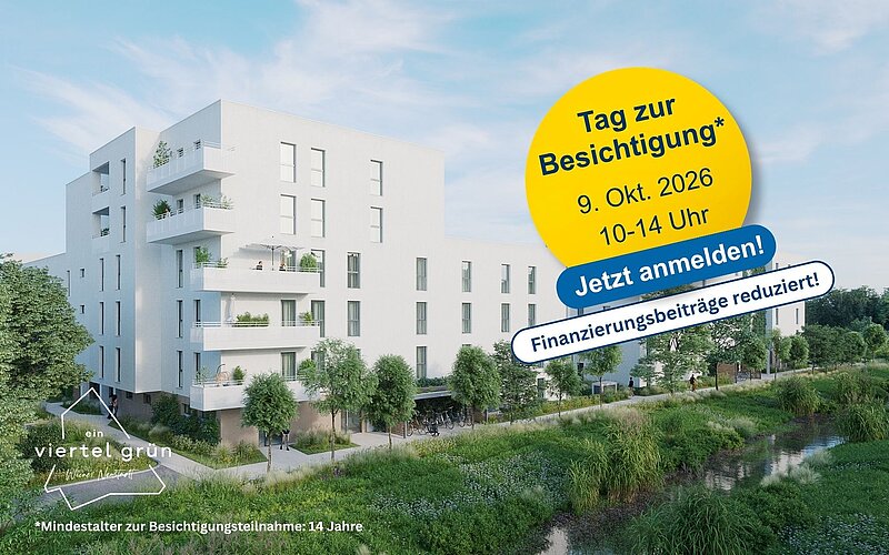 Visulisierung von "ein viertel grün", Besichtigungstag 9. Oktober 2026 von 10:00 - 14:00 Uhr